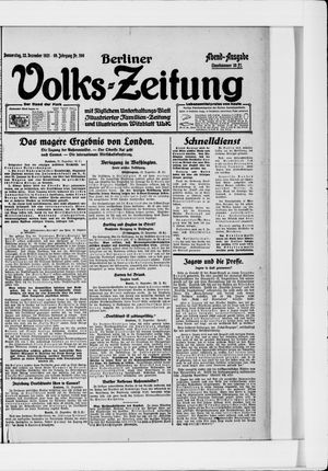 Berliner Volkszeitung vom 22.12.1921
