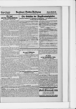 Berliner Volkszeitung vom 23.12.1921
