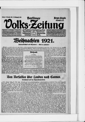 Berliner Volkszeitung vom 25.12.1921