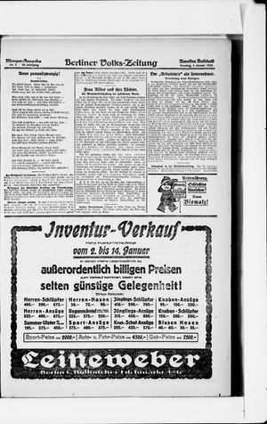 Berliner Volkszeitung vom 01.01.1922