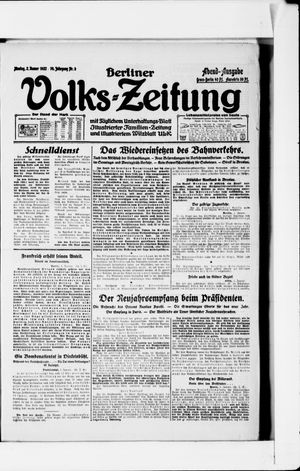 Berliner Volkszeitung vom 02.01.1922