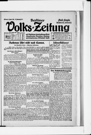 Berliner Volkszeitung vom 04.01.1922