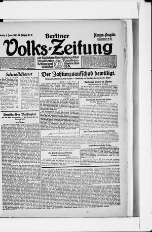 Berliner Volkszeitung vom 08.01.1922