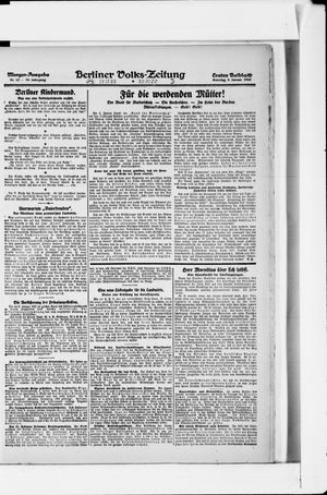 Berliner Volkszeitung vom 08.01.1922