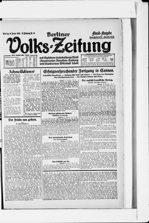 Berliner Volkszeitung vom 10.01.1922