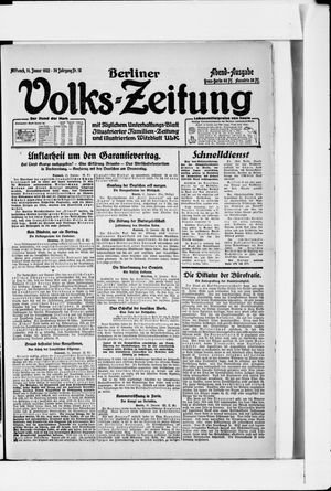 Berliner Volkszeitung vom 11.01.1922