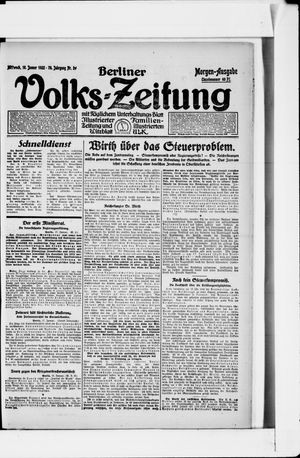 Berliner Volkszeitung vom 18.01.1922