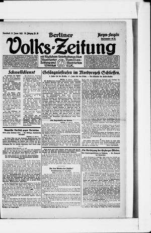 Berliner Volkszeitung on Jan 21, 1922