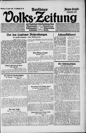 Berliner Volkszeitung vom 24.01.1922