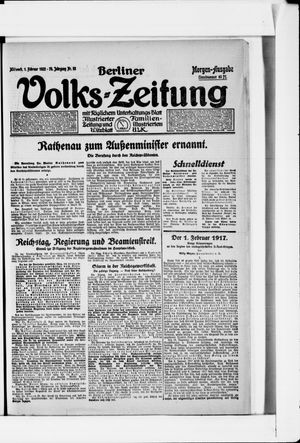 Berliner Volkszeitung vom 01.02.1922