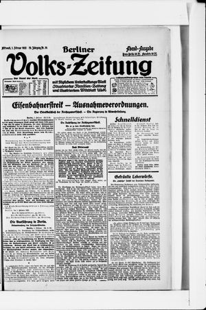 Berliner Volkszeitung vom 01.02.1922