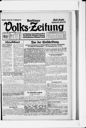 Berliner Volkszeitung vom 04.02.1922