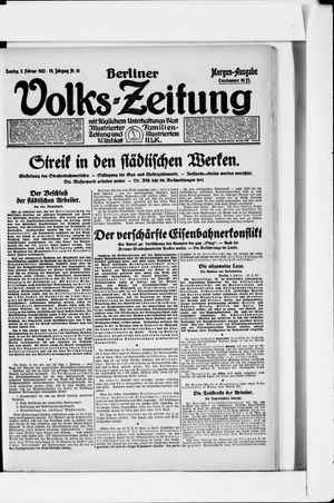 Berliner Volkszeitung vom 05.02.1922