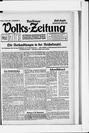 Berliner Volkszeitung vom 06.02.1922