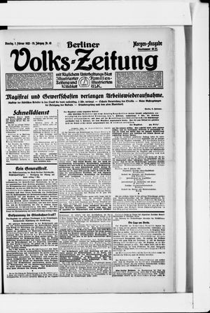 Berliner Volkszeitung on Feb 7, 1922