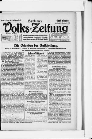 Berliner Volkszeitung on Feb 7, 1922