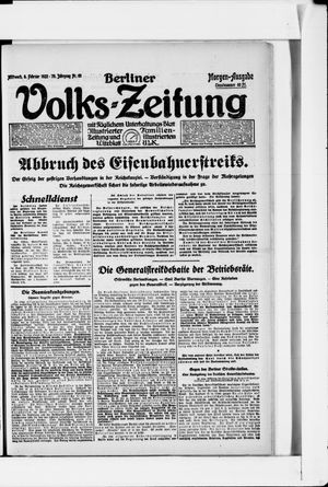 Berliner Volkszeitung vom 08.02.1922