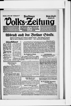 Berliner Volkszeitung vom 09.02.1922