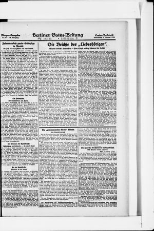 Berliner Volkszeitung vom 09.02.1922