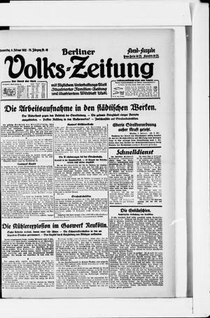 Berliner Volkszeitung vom 10.02.1922