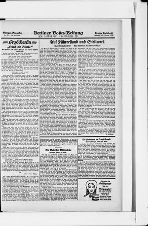Berliner Volkszeitung vom 12.02.1922