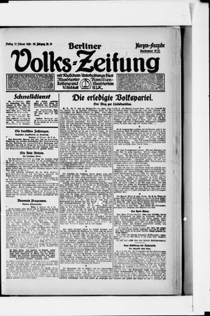 Berliner Volkszeitung vom 17.02.1922