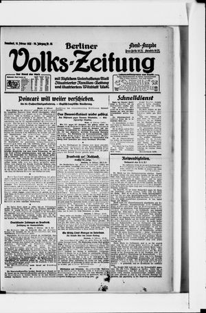 Berliner Volkszeitung vom 18.02.1922