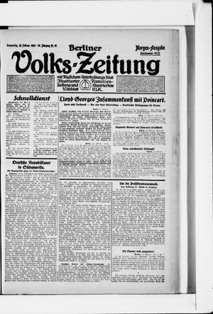 Berliner Volkszeitung vom 23.02.1922