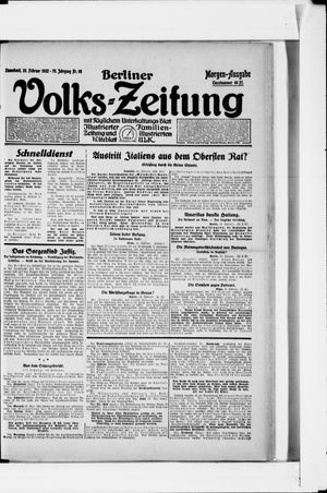 Berliner Volkszeitung vom 25.02.1922