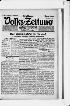 Berliner Volkszeitung vom 26.02.1922