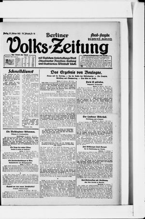 Berliner Volkszeitung vom 27.02.1922