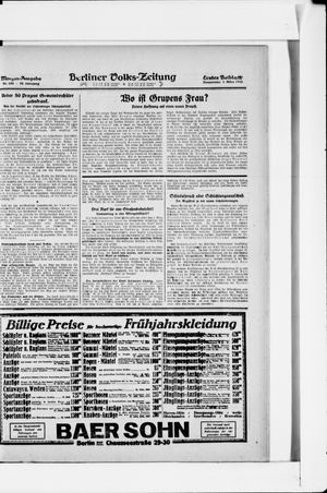Berliner Volkszeitung vom 02.03.1922