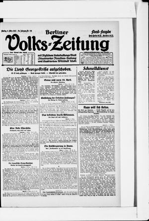 Berliner Volkszeitung vom 06.03.1922