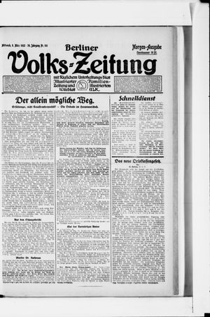 Berliner Volkszeitung vom 08.03.1922