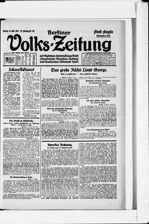 Berliner Volkszeitung vom 13.03.1922