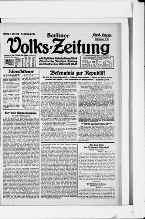 Berliner Volkszeitung vom 14.03.1922