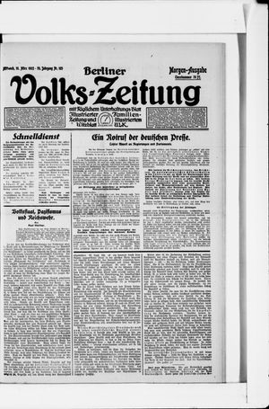 Berliner Volkszeitung vom 15.03.1922