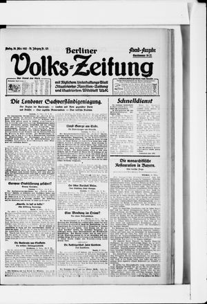 Berliner Volkszeitung vom 20.03.1922
