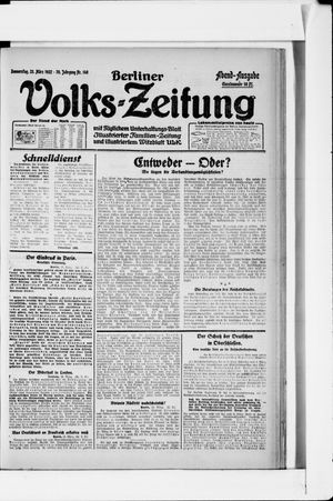 Berliner Volkszeitung vom 23.03.1922