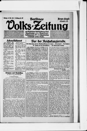 Berliner Volkszeitung vom 28.03.1922