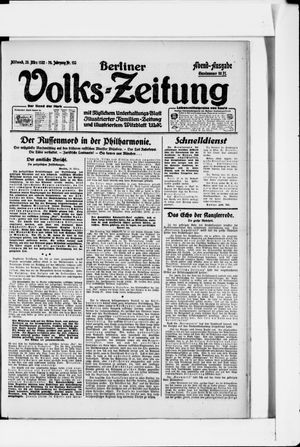 Berliner Volkszeitung vom 29.03.1922