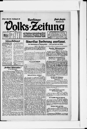 Berliner Volkszeitung vom 31.03.1922