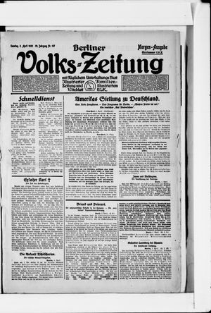 Berliner Volkszeitung on Apr 2, 1922