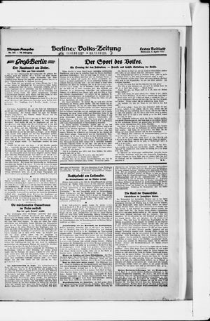 Berliner Volkszeitung on Apr 5, 1922