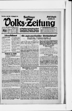 Berliner Volkszeitung vom 06.04.1922