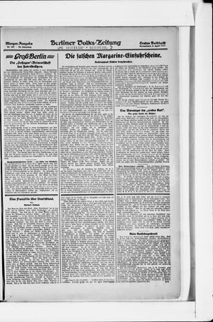 Berliner Volkszeitung vom 08.04.1922
