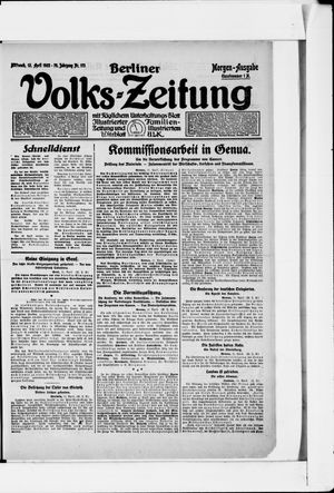 Berliner Volkszeitung vom 12.04.1922