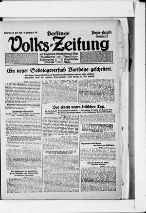 Berliner Volkszeitung vom 13.04.1922