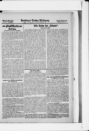 Berliner Volkszeitung vom 14.04.1922