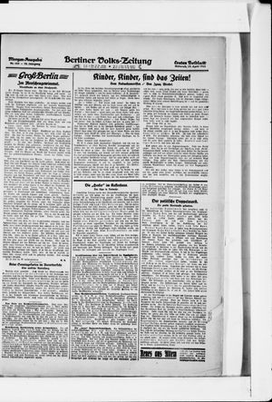 Berliner Volkszeitung vom 19.04.1922
